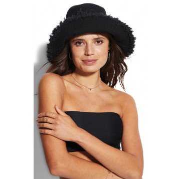 Fringe Bucket Hat : Black