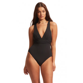 Collective Cross Back One Piece : Black