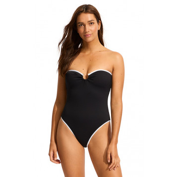 Beach Bound Bandeau One Piece : Black
