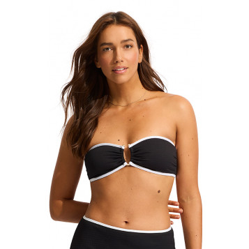 Beach Bound Ring Front Bandeau : Black