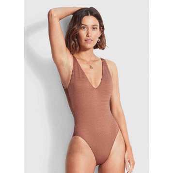 Sea Dive Deep V Neck Maillot : Bronze