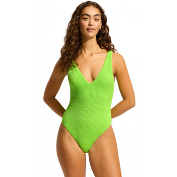 Sea Dive Deep V Neck Maillot : Jasmin Green