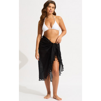 Cotton Gauze Sarong : Black