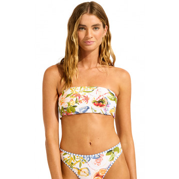 Riviera Coast Reversible Tube Top : White