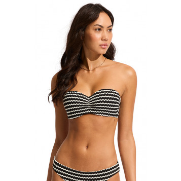 Mesh Effect Bustier Bandeau : Black