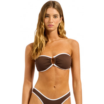 Beach Bound Ring Front Bandeau : Dark Chocolate