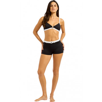 Band Wave Multi Fit Trim Front Bralette : Black