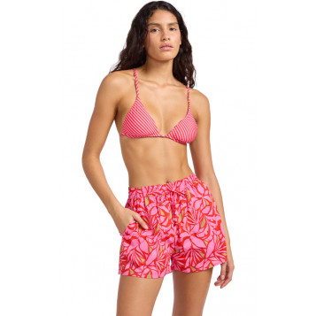 Shirred Shorts : Tomato Red