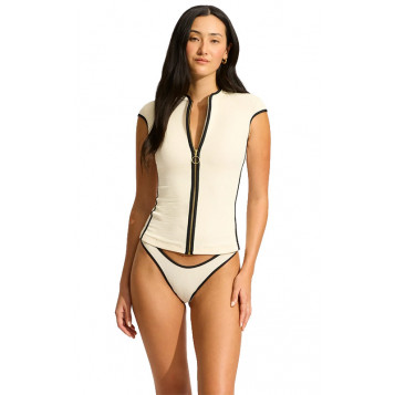 Beach Bound Cap Sleeve Sunvest : Ecru